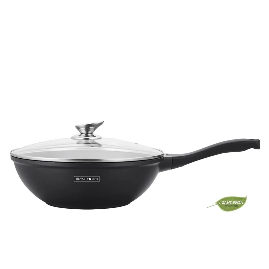 Royalty Line 28 cm-es márvány bevonatú wok sütő fedővel