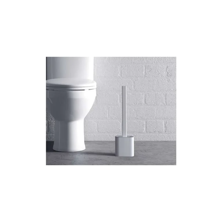 Ruhhy Szilikon WC kefe tartóval, 36×9,5×4 cm, fehér-szürke