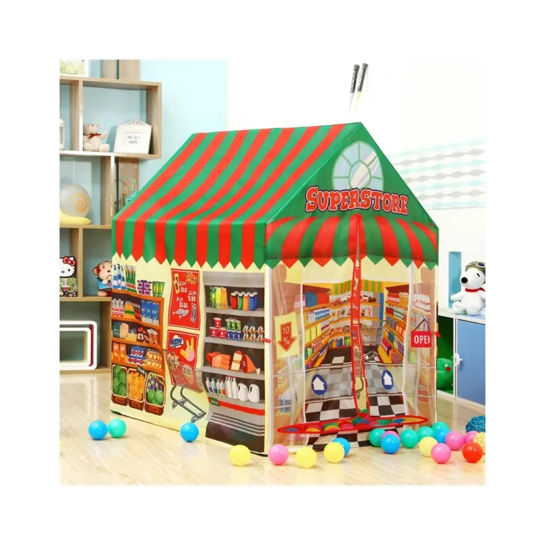 Gyerek játszósátor, élelmiszerbolt mintával, 95x72x102 cm