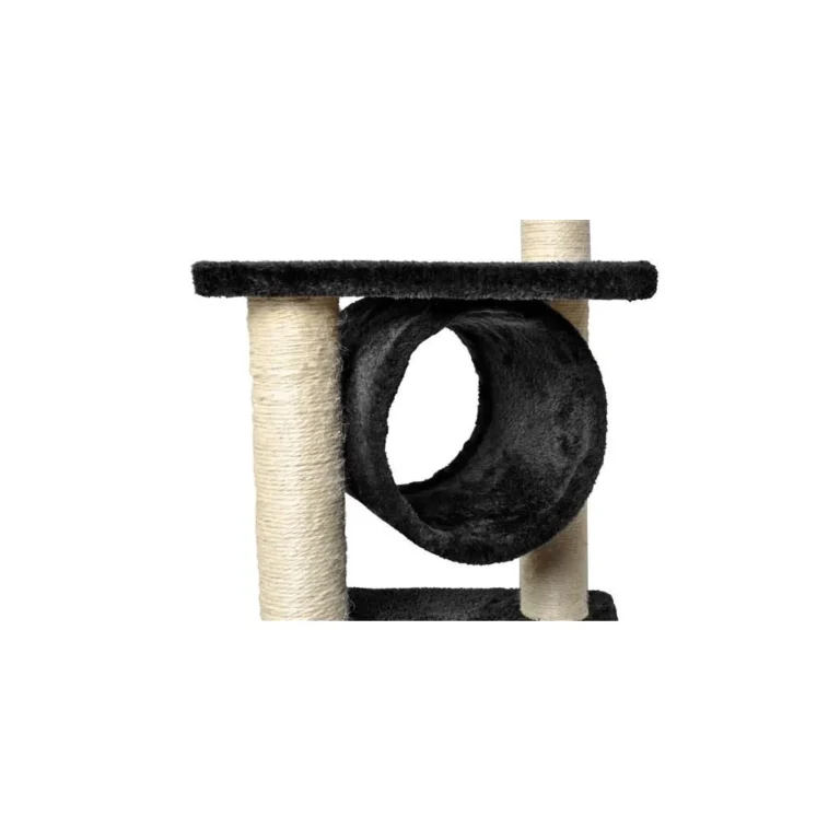 Játékotorony macskáknak sisal kötélrúddal, házzal, 3 szint, 90 cm, fekete