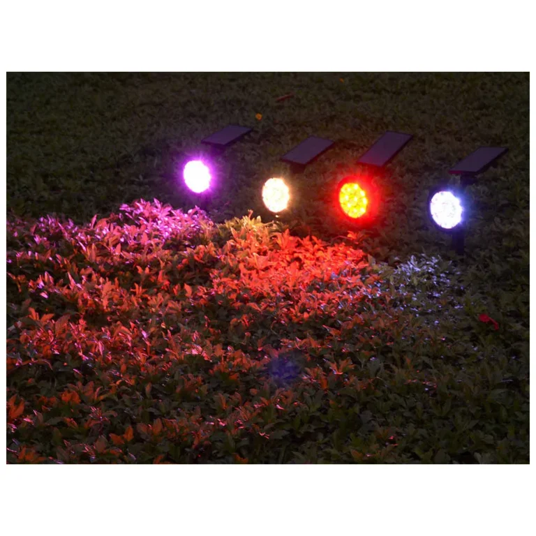 Napelemes rgb kerti lámpa színes, változó fényekkel, 42 cm, fekete