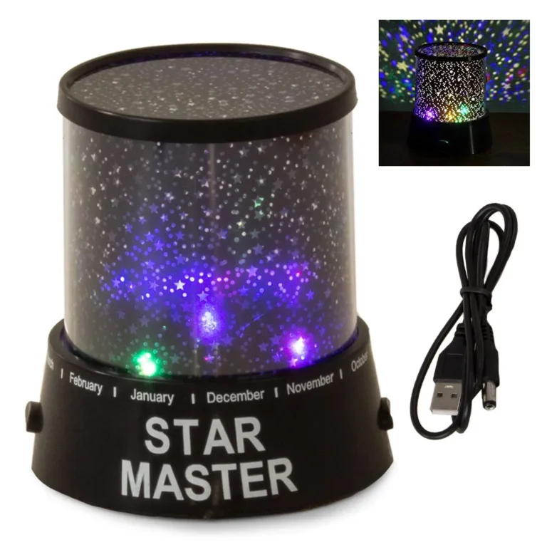 Star master éjszakai fényprojektor, USB, 10.5x11.5 cm, fekete