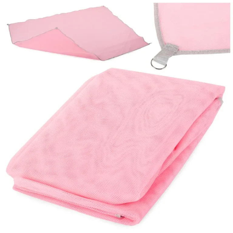 Hálós strandszőnyeg, takaró 200x150cm, rózsaszín