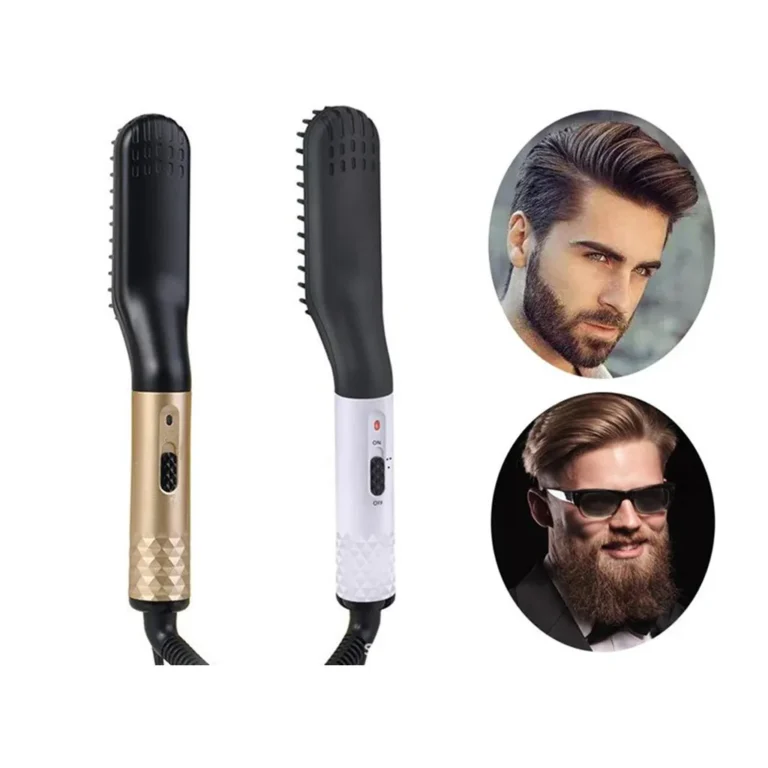 Elektromos szakáll- és hajegyenesítő fésű, 24 cm, fehér, arany