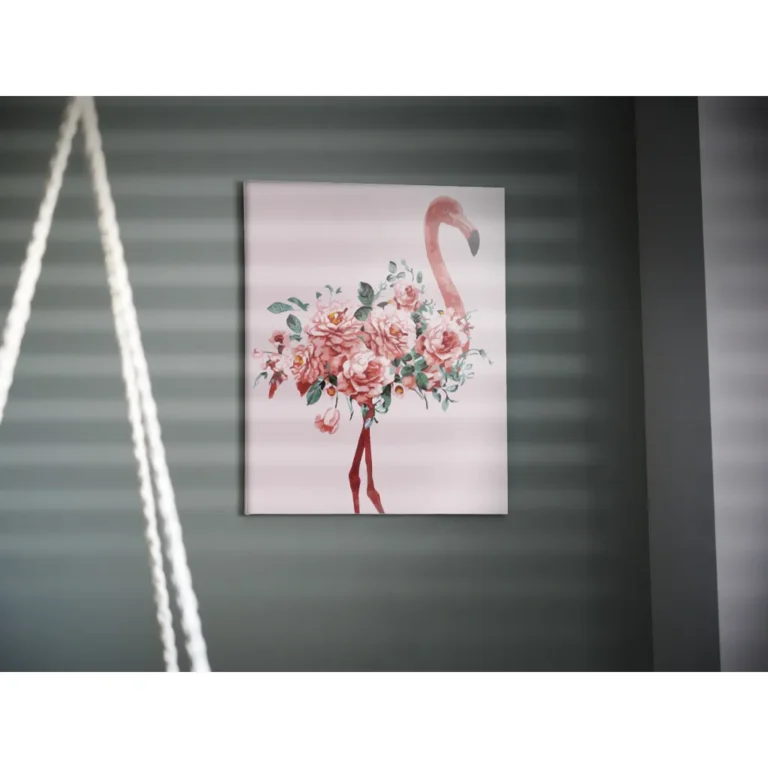 Számfestő kép kerettel, 40x50cm, flamingó