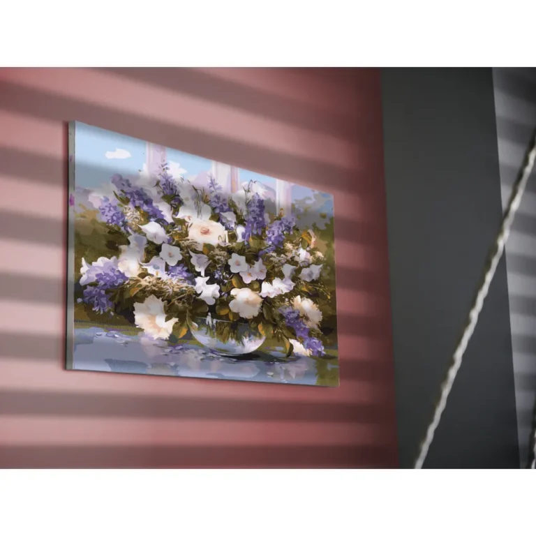 Számfestő kép kerettel, 40x50cm, virágcsokor