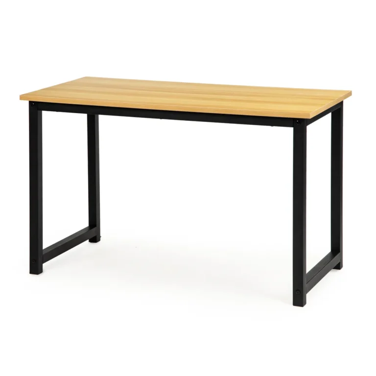 Gyermek íróasztal fiók nélkül, világos famintás laminált asztallap, 120x60x74 cm