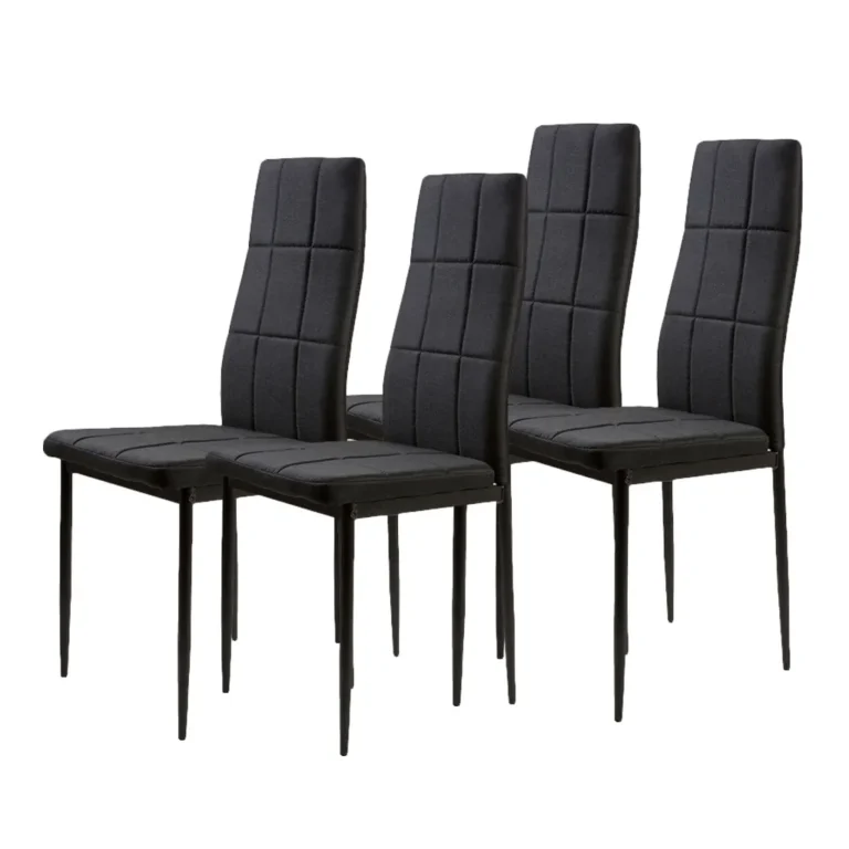 4 db asztali szék szövet kárpittal, 98x42x42 cm, fekete