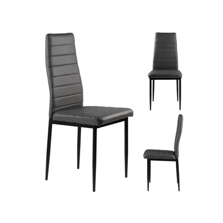 4 db asztali szék műbőr kárpittal, 98x43x41 cm, sötét szürke