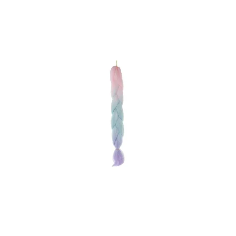 Szintetikus hajfonatok, 60 cm, rózsaszín-kék-lila