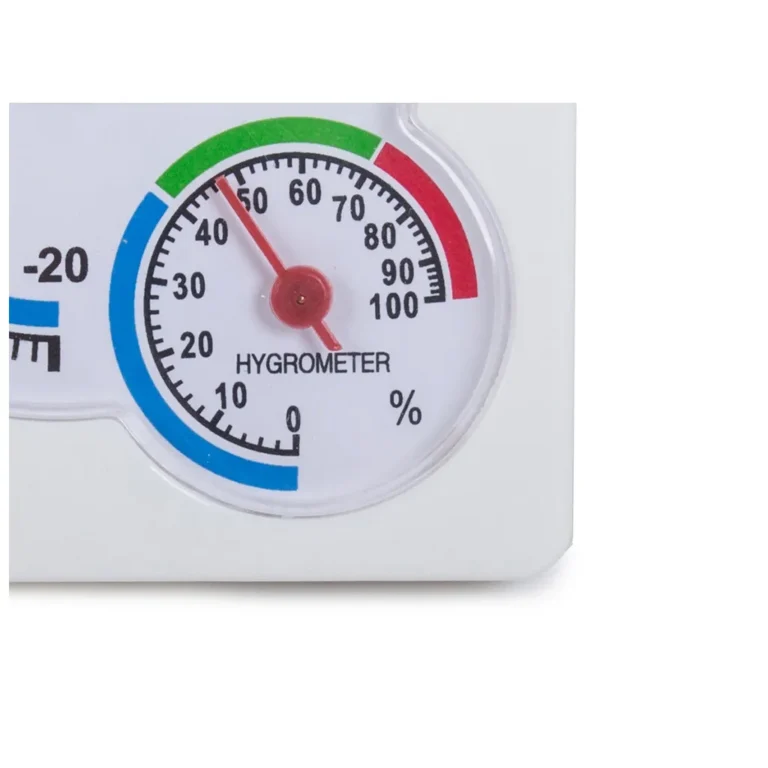 Szobai hőmérő és páratartalom-mérő, fehér, 7,5x7,5x1 cm