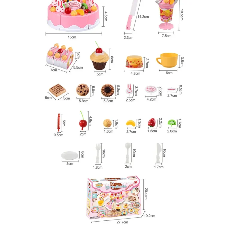 Születésnapi torta, 75 elem, rózsaszín