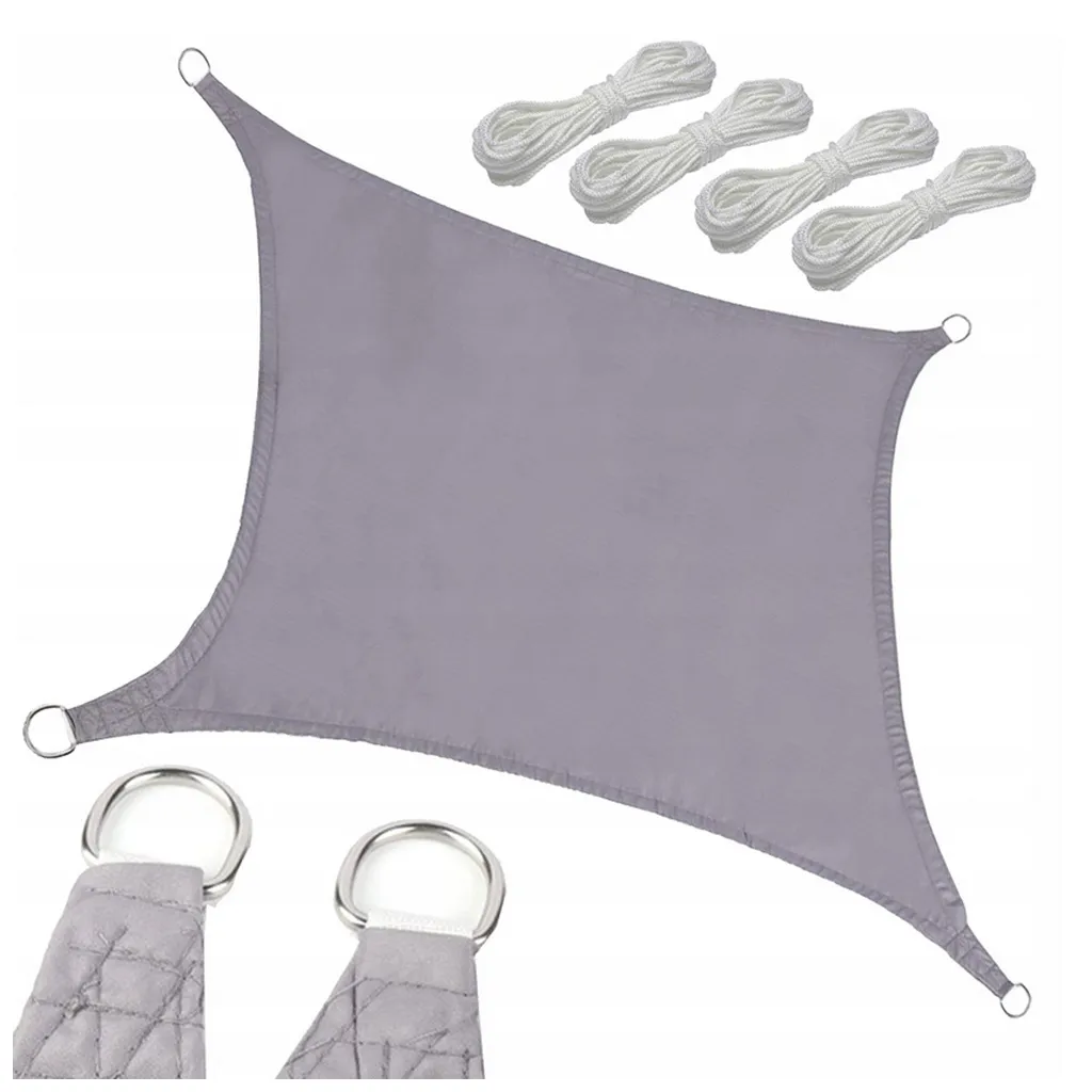 Napvitorla rögzítő elemekkel, 4x3 m, szürke