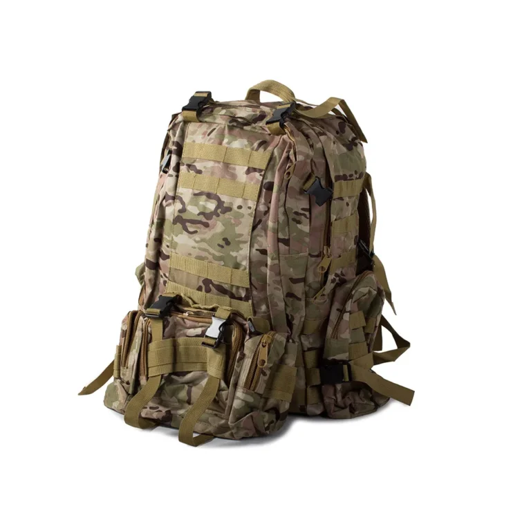 Vízálló, párnázott taktikai hátizsák, 48.5 l, világos marokkói mintás