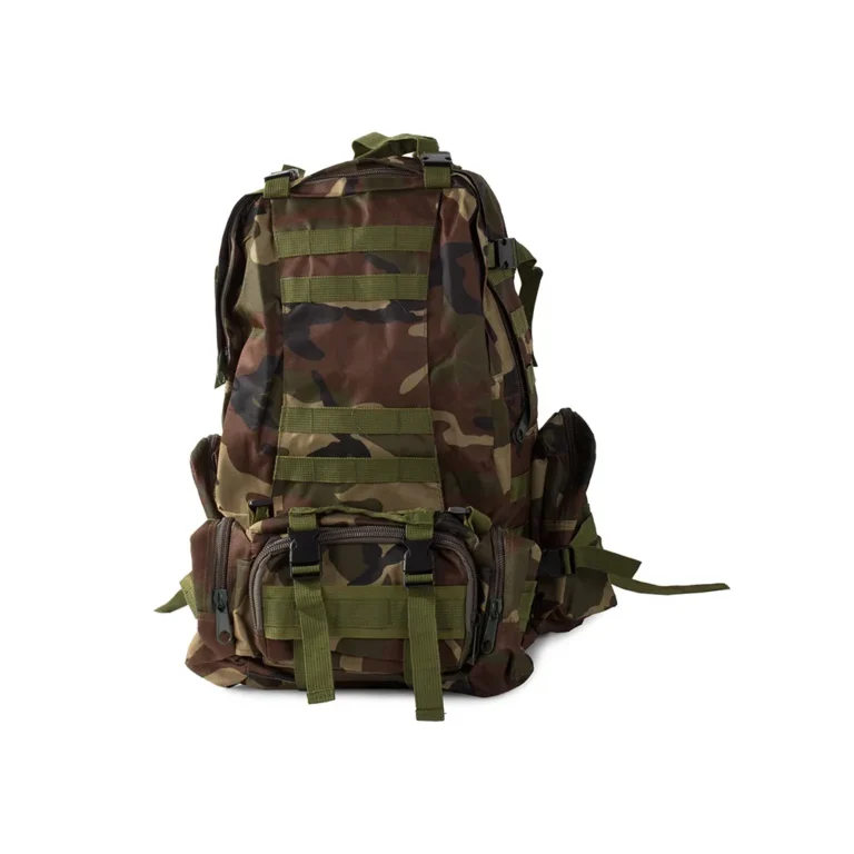 Vízálló, párnázott taktikai hátizsák, 48.5 l, sötét álcamintás