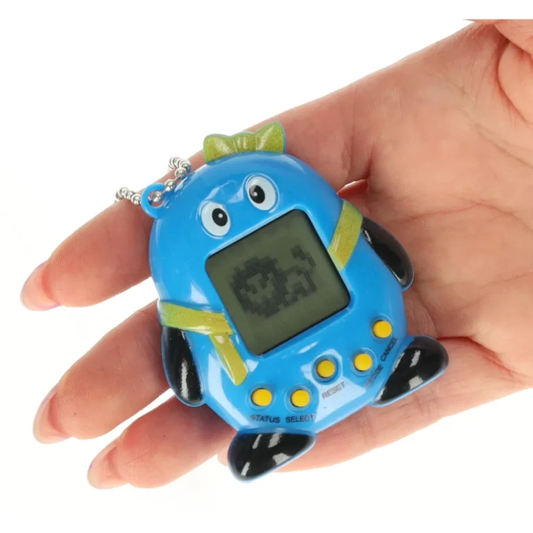 Tamagotchi, a virtuális kiskedvenc, elektronikus játék, kék, állat forma