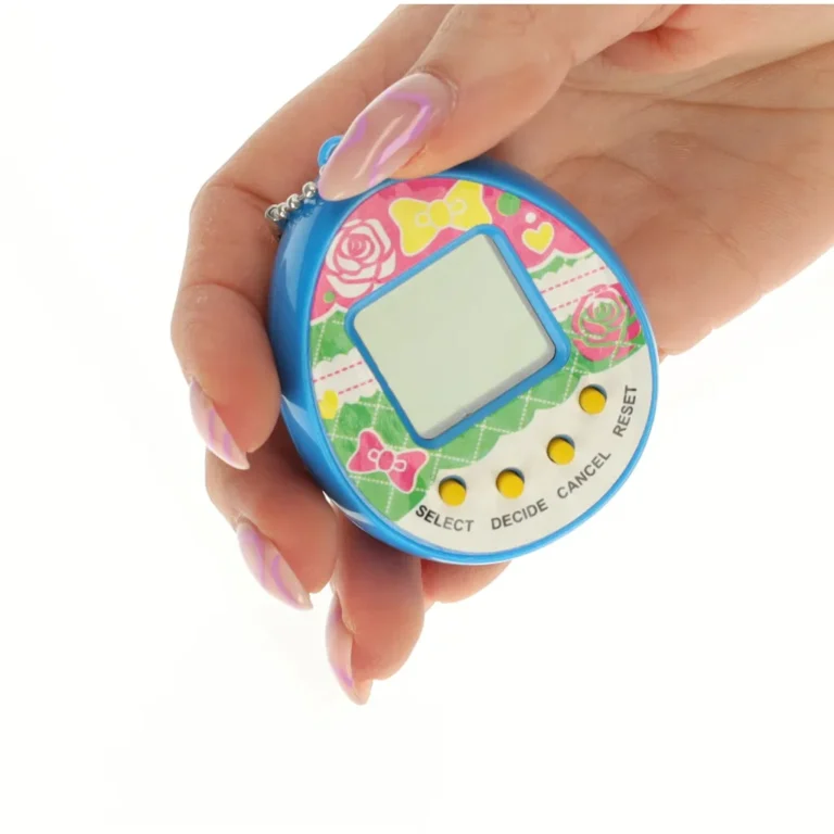 Tamagotchi, a virtuális kiskedvenc, elektronikus játék, kék, tojás forma