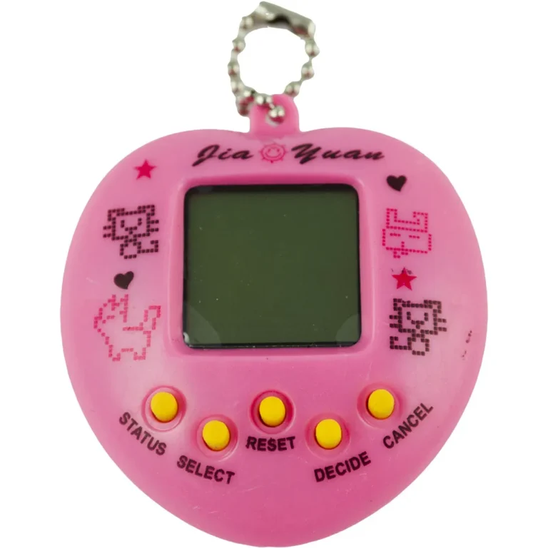 Tamagotchi, a virtuális kiskedvenc, elektronikus játék, rózsaszín, szív forma