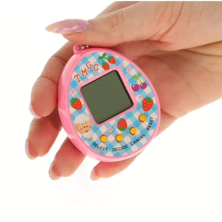 Tamagotchi, a virtuális kiskedvenc, elektronikus játék, rózsaszín, tojás forma