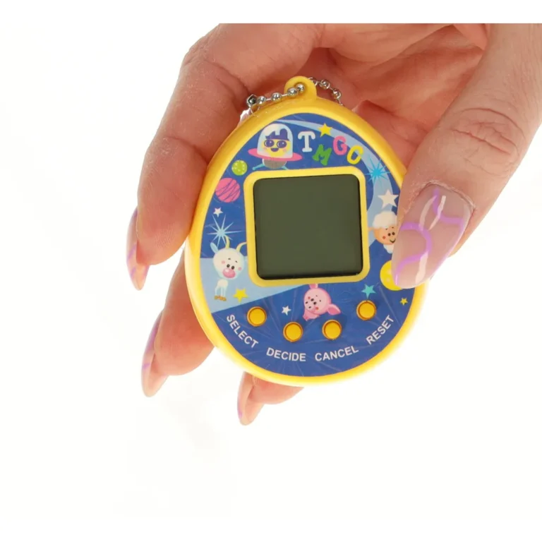 Tamagotchi, a virtuális kiskedvenc, elektronikus játék, sárga, tojás forma