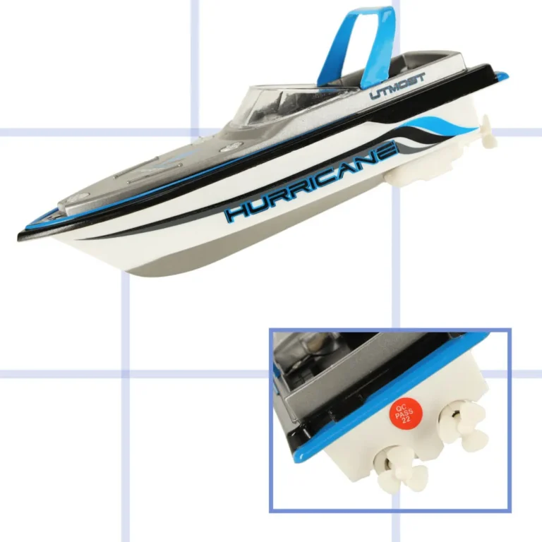 Távírányítós csónak, RC Mini Hurricane 2.4GHz 13cm, kék