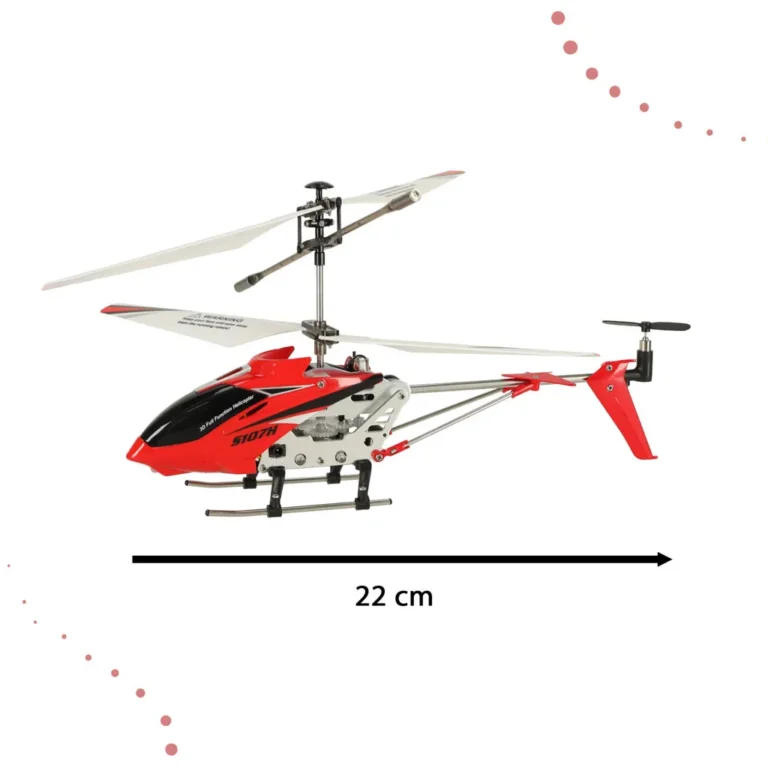 Távirányítós helikopter, SYMA S107H RC 2.4GHz RTF piros színben