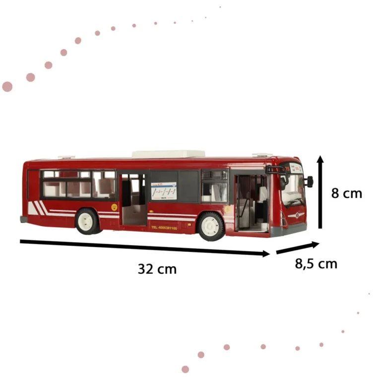 Távirányítós RC busz nyitható ajtókkal piros színben