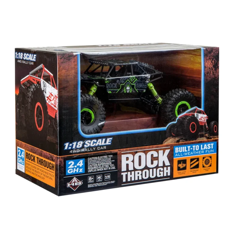 Távirányítós terepjáró, Rock Crawler HB, 2.4GHz, 1:18, zöld