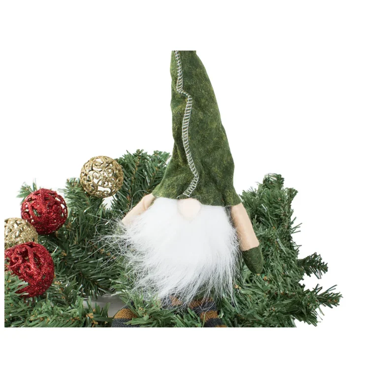 Karácsonyi manó, 50 cm, zöld-bézs