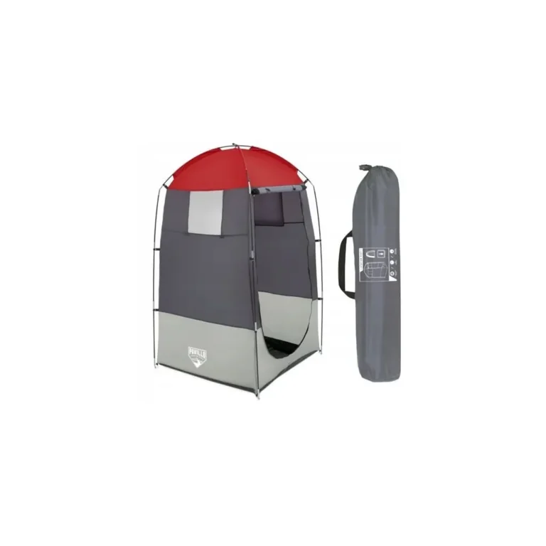 Bestway 68002 4 az 1-ben kemping öltöző sátor tokban, 190x110x110 cm, szürke-piros