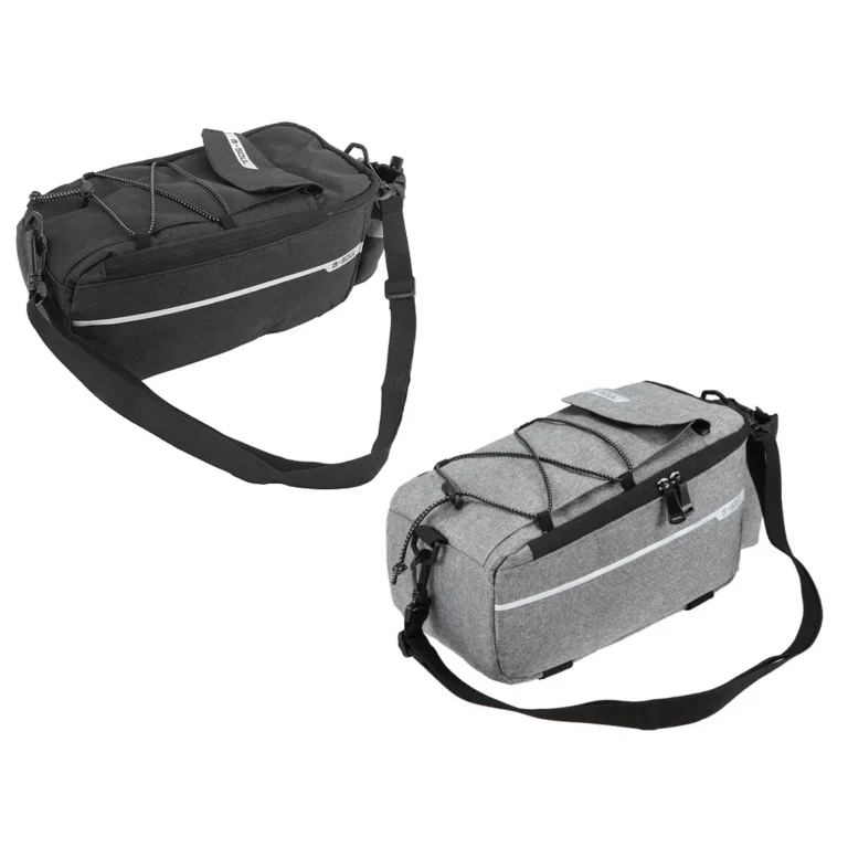 Multifunkcionális termikus kerékpáros táska csomagtartóra állítható tépőzáras pántokkal, 9 l, 38.5cm x 15cm x 16cm, fekete