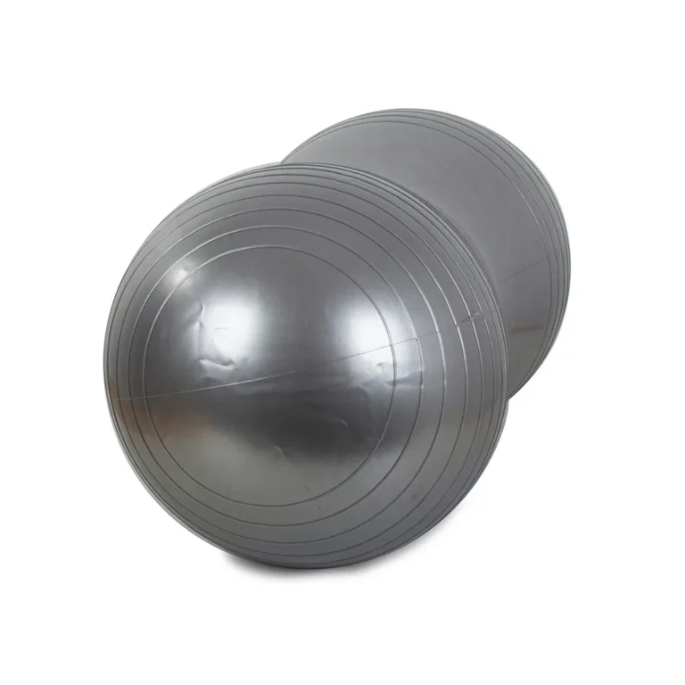 Mogyoró alakú fitness labda pumpával, 90 cm, szürke