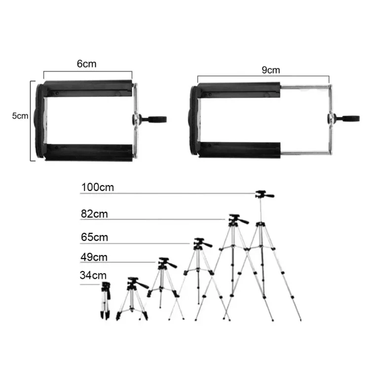 Állítható tripod bluetooth önkioldóval, tasakkal, fekete - Image 2