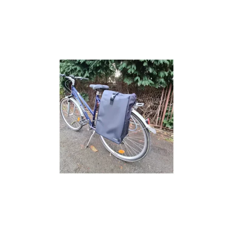 Kerékpáros táska feényvisszaverővel, oldalra függő, vállpánttal, fekete, 53x27x15,5 cm