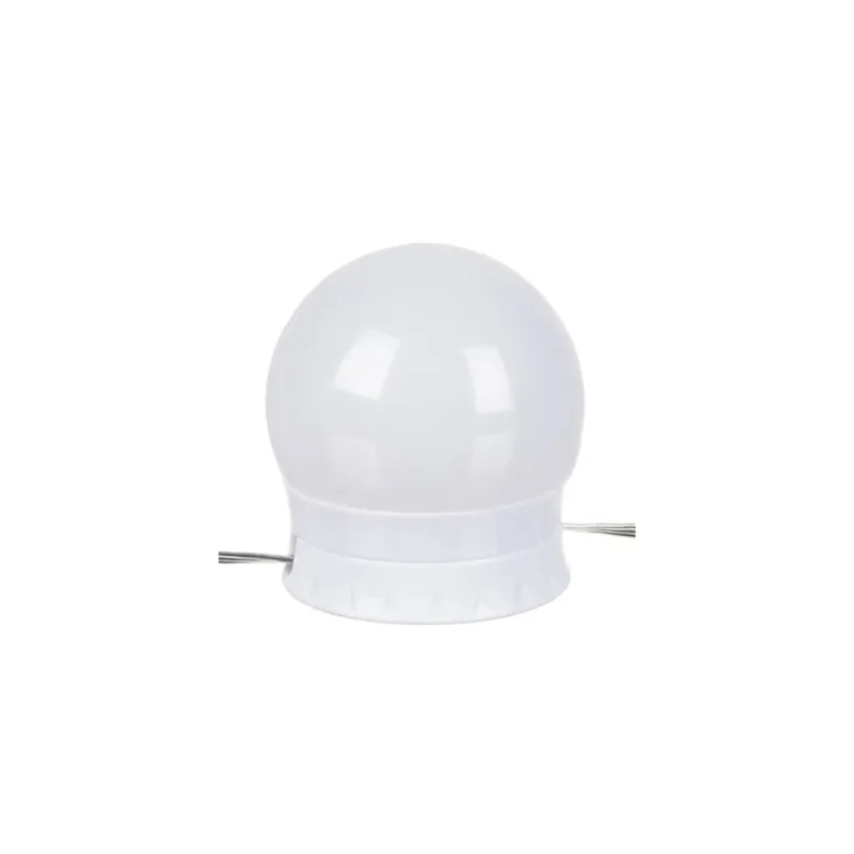 10 db-os tükörre szerelhető LED gömblámpa fényfüzér, 4,5 x 5 cm