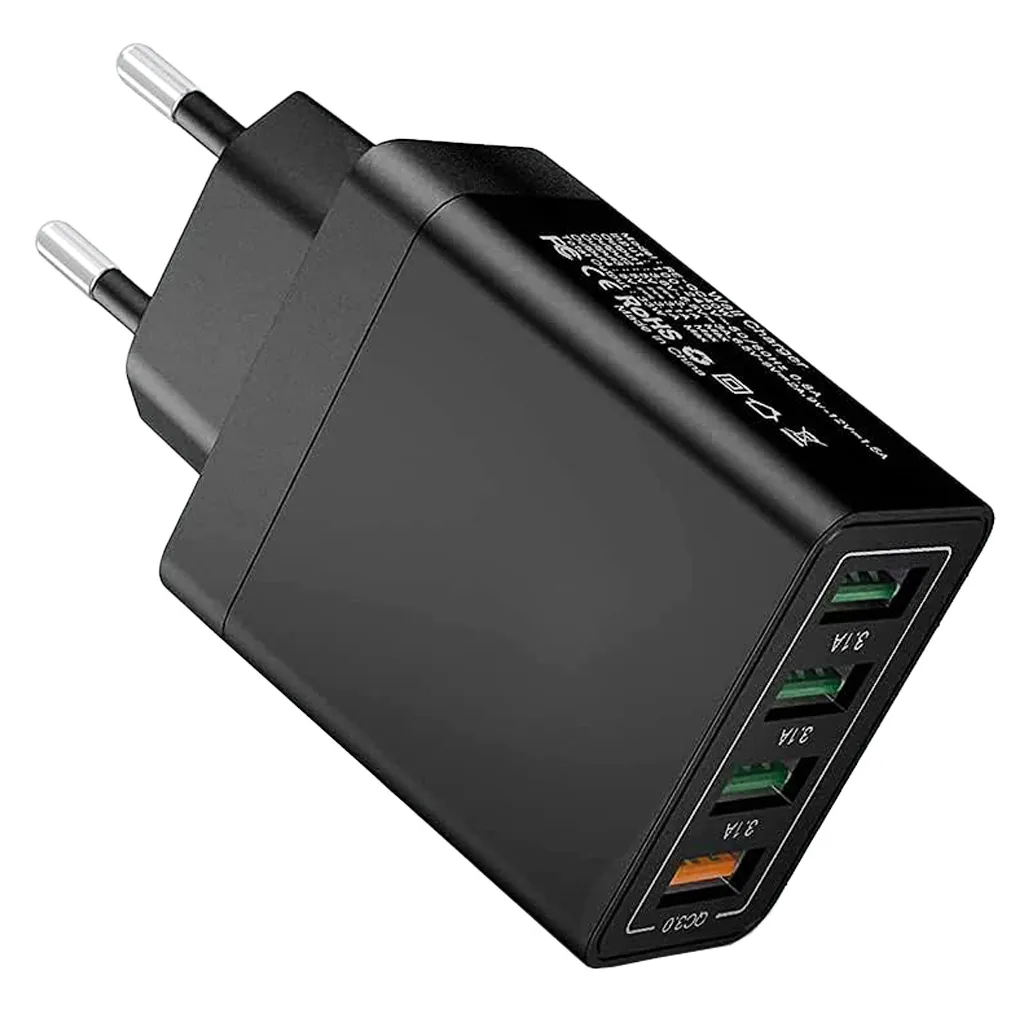 Konnektoros USB 3.0 gyorstöltő 4 USB számára, fekete
