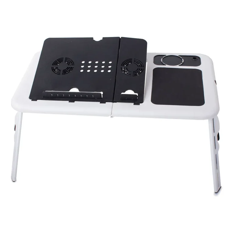 Univerzális laptop hűtő összecsukható asztal, USB, 28 x 31,5 x 3,5 cm, fekete-fehér