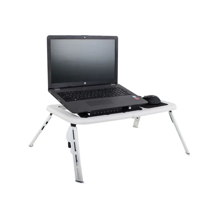 Univerzális laptop hűtő összecsukható asztal, USB, 28 x 31,5 x 3,5 cm, fekete-fehér