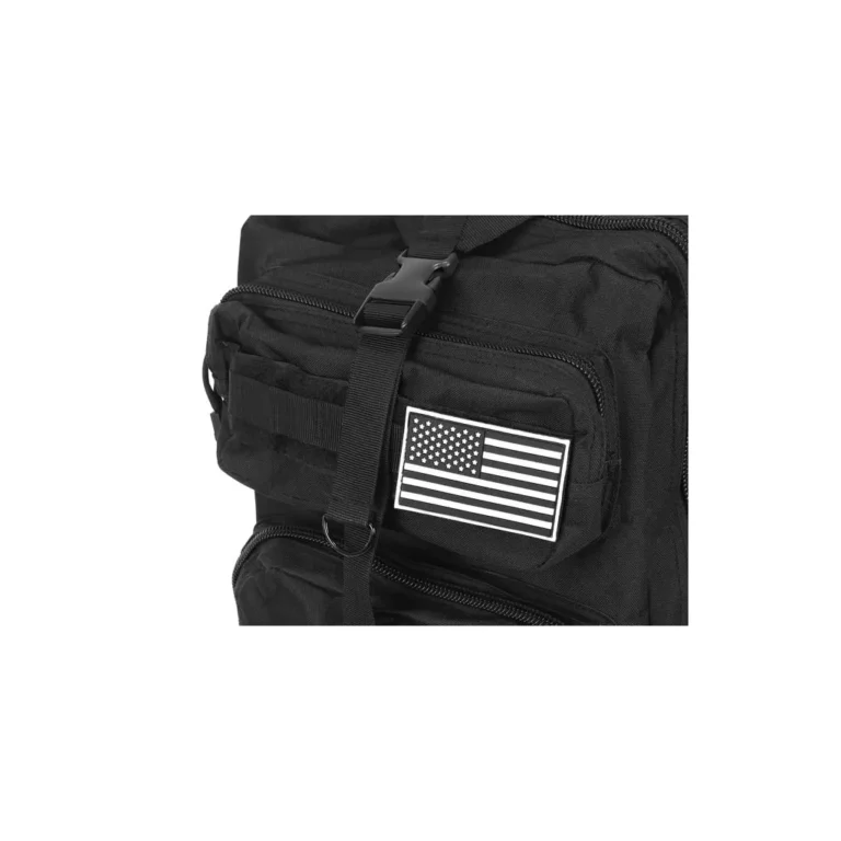 Katonai hátizsák, 35 l, víz- és kopásálló, fekete, 55 x 37 x 29 cm