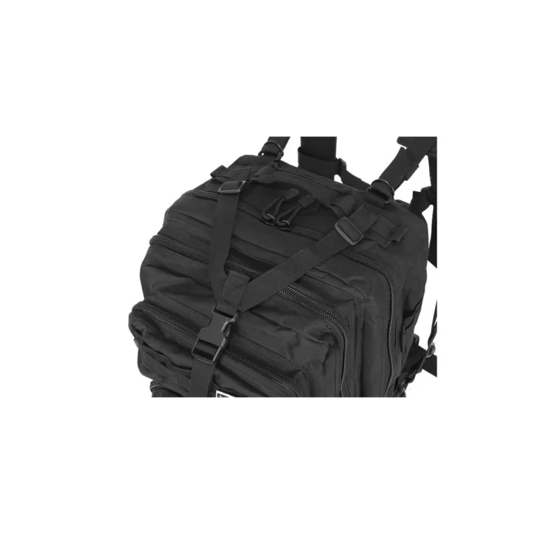 Katonai hátizsák, 35 l, víz- és kopásálló, fekete, 55 x 37 x 29 cm