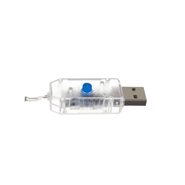 USB karácsonyfa LED fényfüzér 300 LED-del, távirányítóval, 6 W, hideg fehér