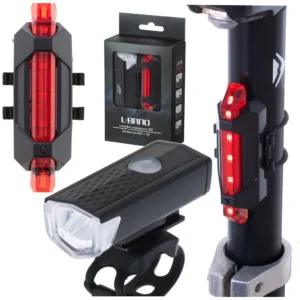USB-ről tölthető, első/hátsó LED kerékpár lámpa szett