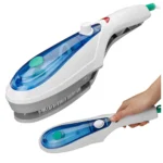 Utazó ruhagőzölő kefe két cserélhető tartozékfejjel, 800W – 1200W, 220 / 240 V, 30cm x 7cm x 10cm, kék-fehér