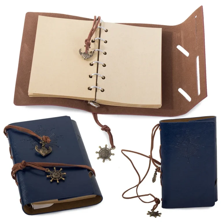 Utazó jegyzetfüzet, vintage napló, 10x15 cm, kék