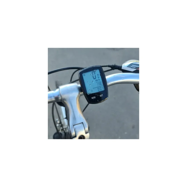 Kerékpár computer LCD kérenyővel, vízálló, 7 x 4,5 x 2 cm, fekete