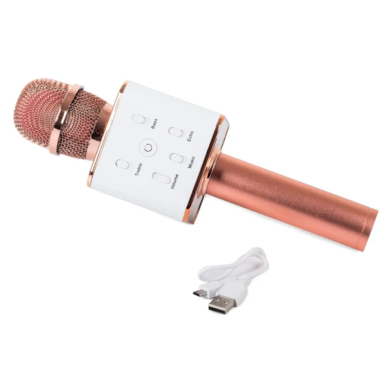Vezeték nélküli mikrofon bluetooth karaoke hangszóró, rózsaszín