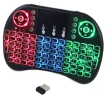 Vezeték nélküli mini billentyűzet LED fénnyel, akkumulátorral, 14,5 x 9,5 x 1,8cm, fekete