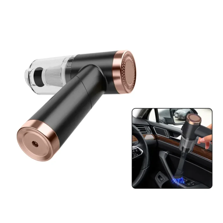 Vezeték nélküli autós porszívó HEPA szűrővel, akkumulátorral, 120ml tartállyal, 17cm x 20cm x 4cm, fekete/fehér színben