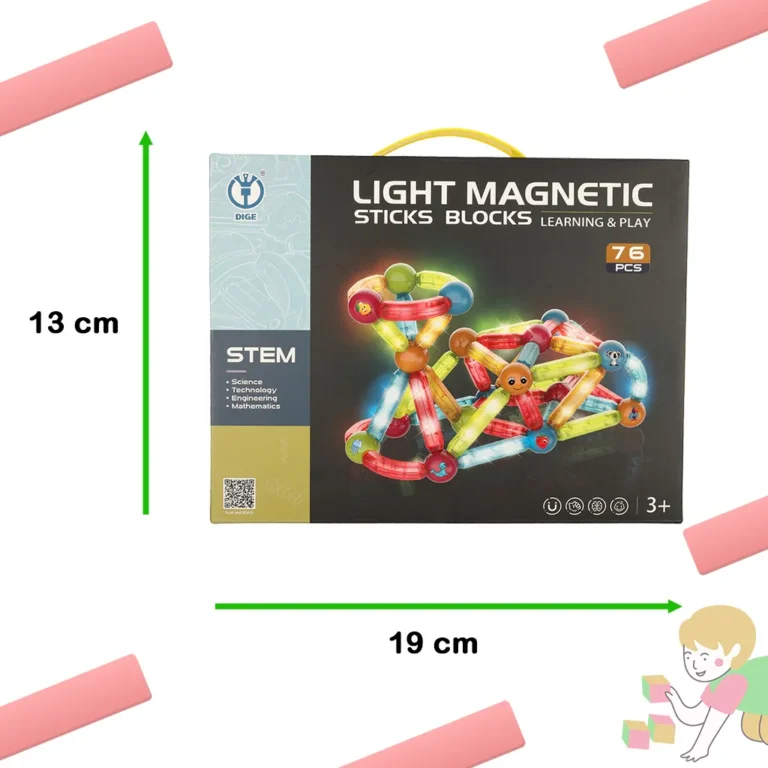 Világító mágneses blokkok kisgyermekeknek 76 elem