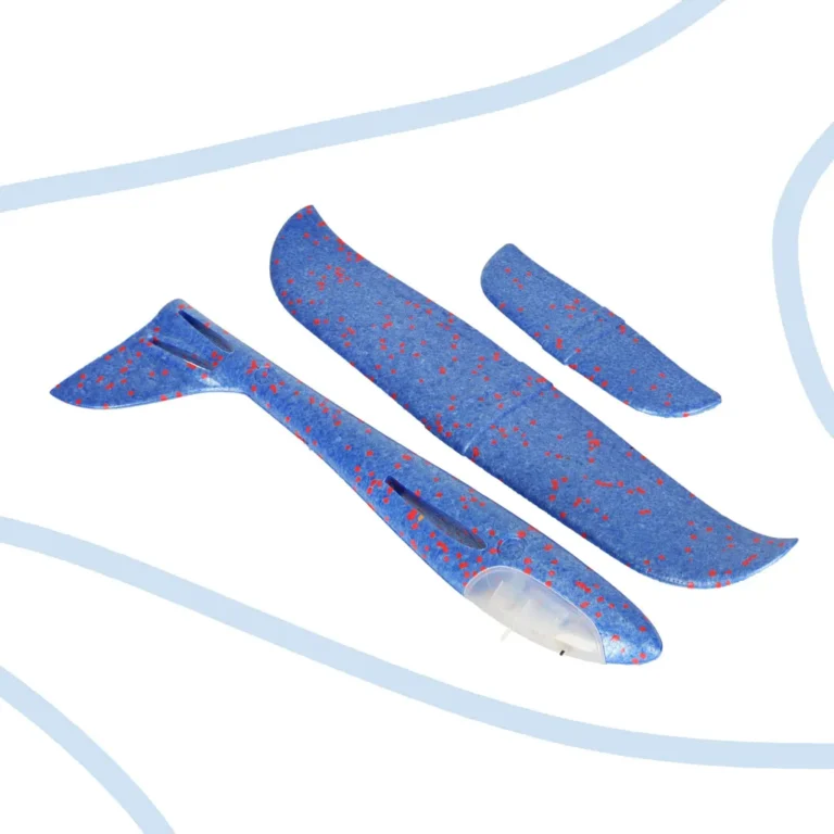 Világító vitorlázórepülő, 2 LED, kék, 48x47cm